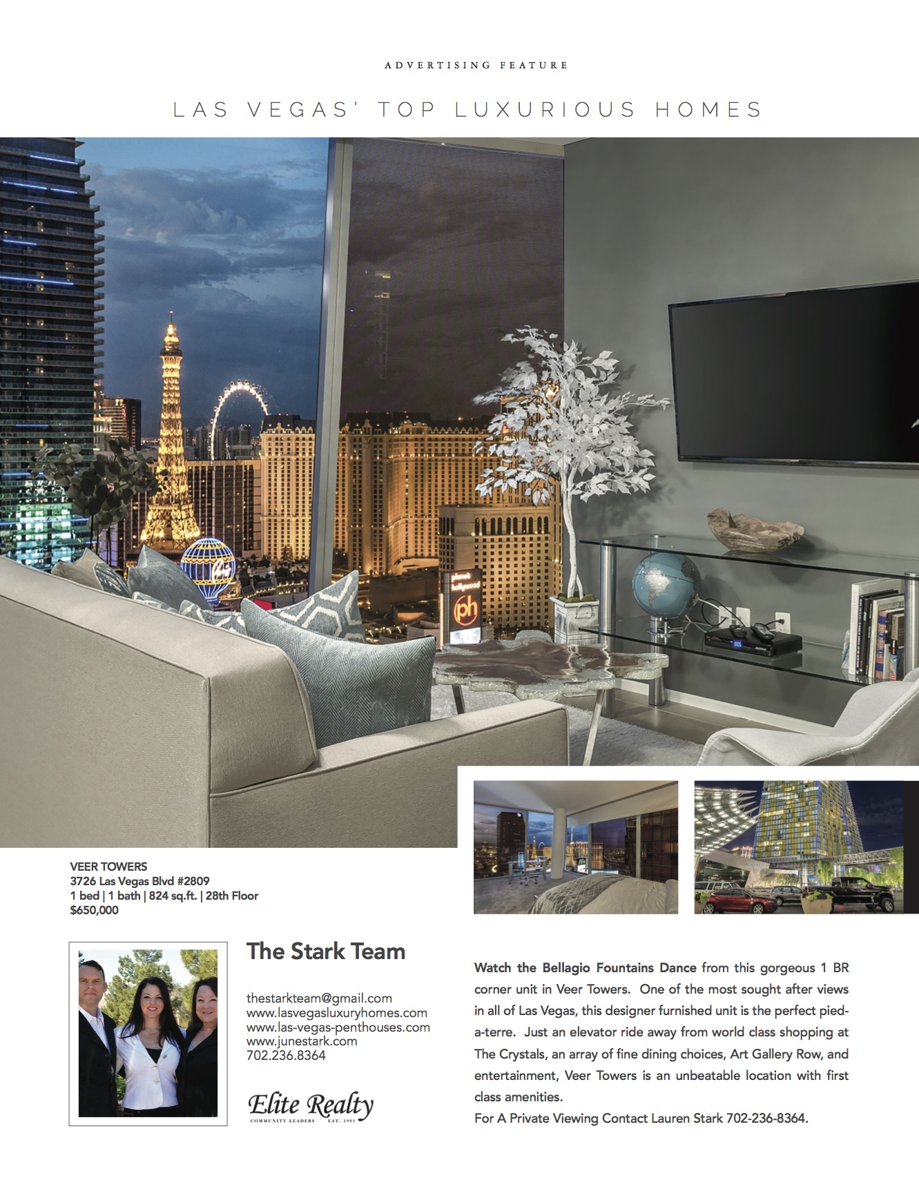 December/January Issue Luxury Las Vegas Magazine Ad